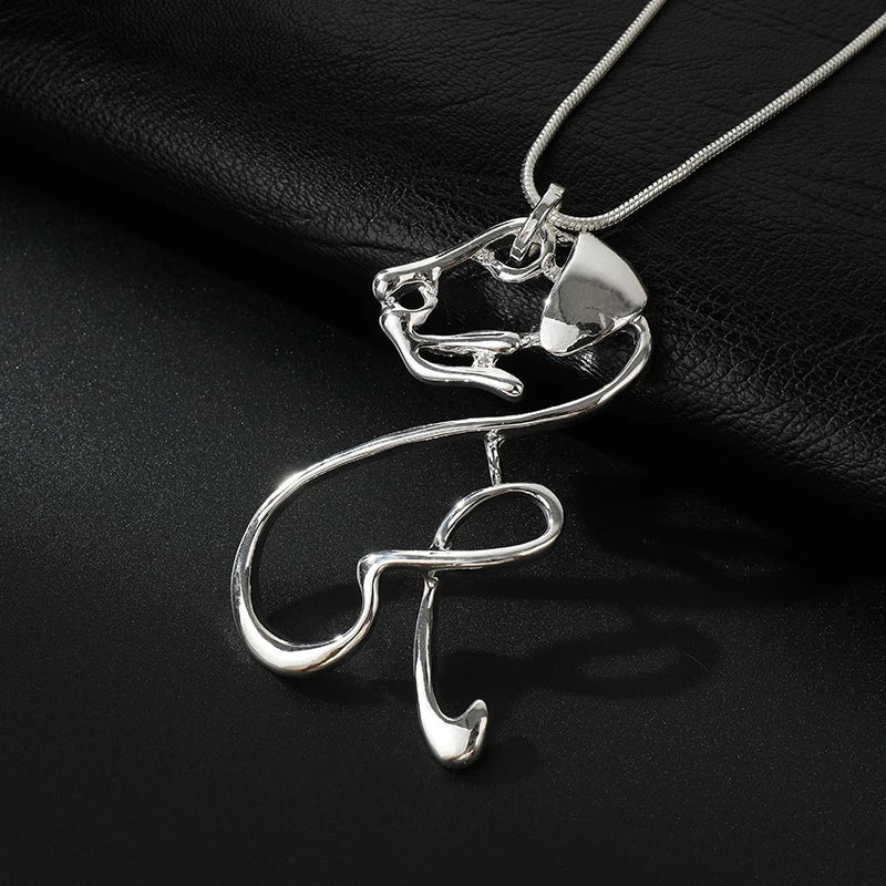 Sterling Silver Puppy Pendant Charm Pendant Birthday Gift