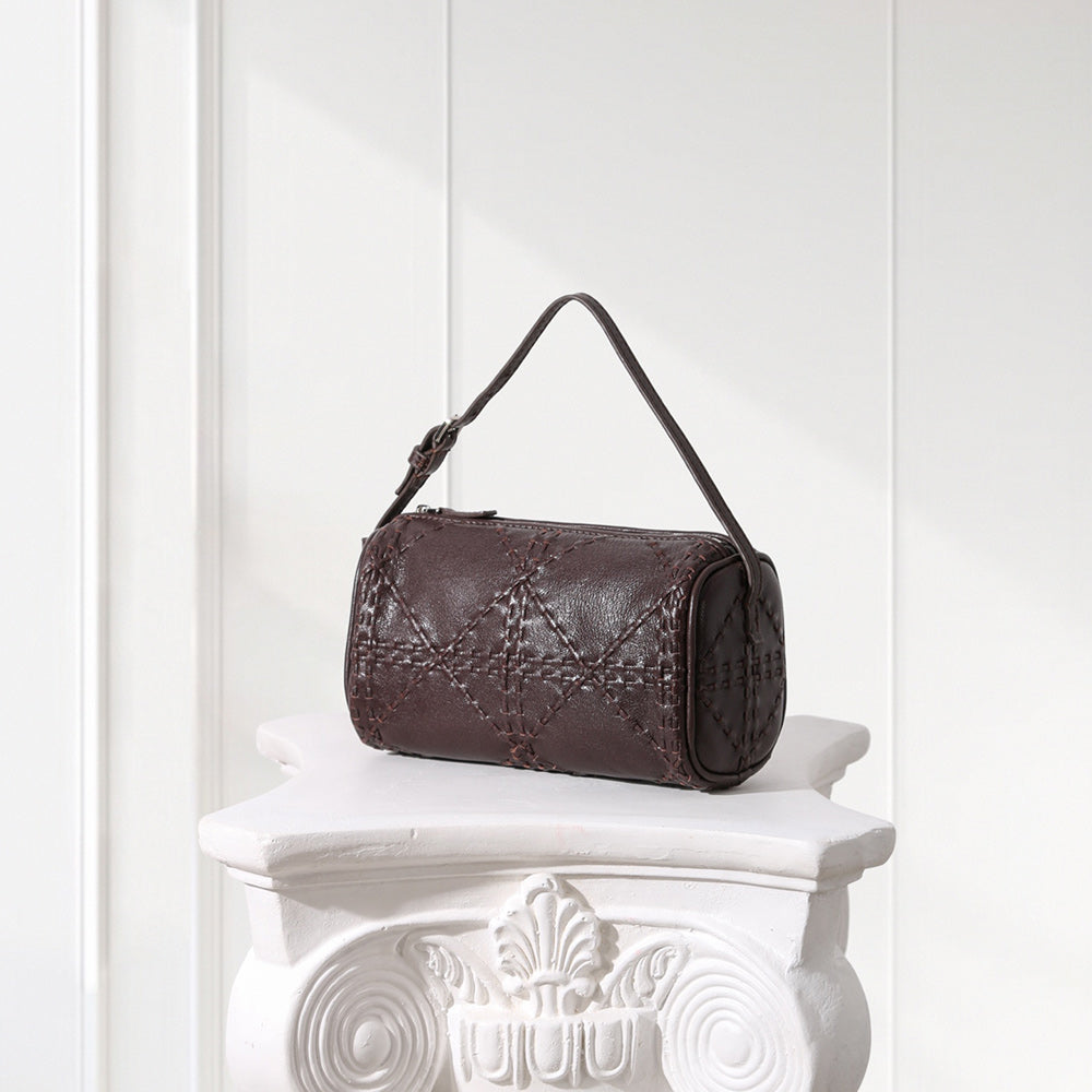 Minimalist Barrel Bag | Petite Woven Crossbody 