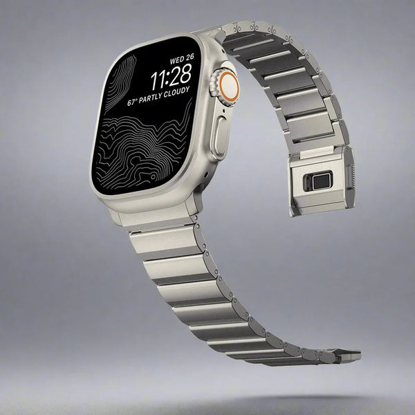 Apple Watch Ultra2/Ultra用高級バンド、iWatch 49MM用100%チタンバンド、マグネット式バックル付き