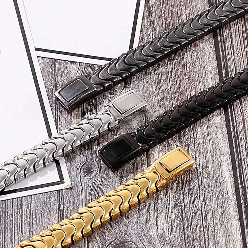 Heavy Biker Bracelet Men's Stainless Motorcycle Chain Bracelet - CIVIBUY