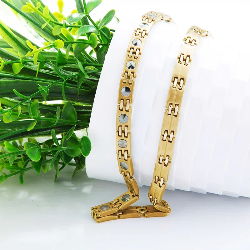 Germanium Necklace Blood Circulation Pain Relif Jewelry Gold Necklace SC-G11 - CIVIBUY