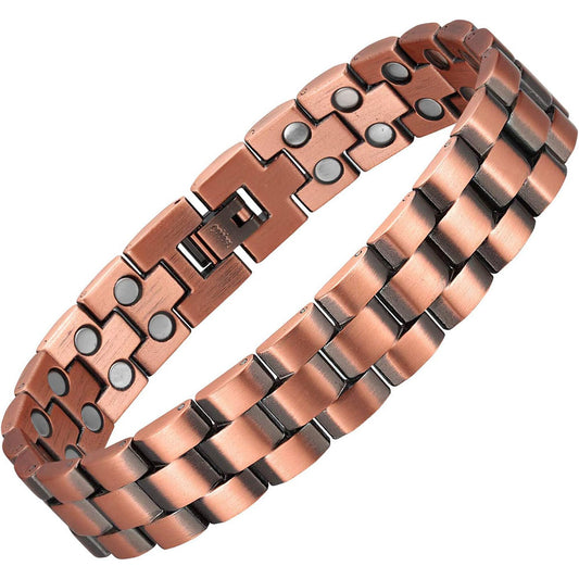  Pure Copper Magnetic Bracelet with Double Row Magnets