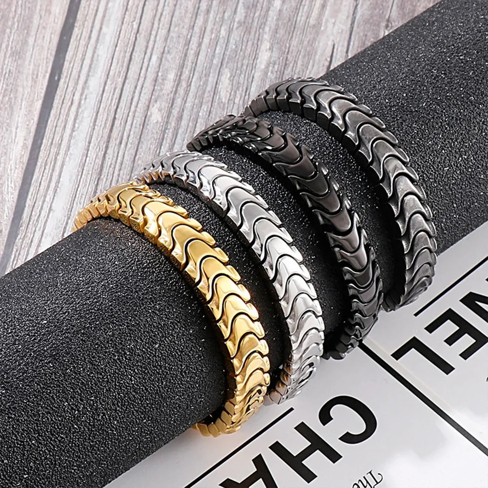 Heavy Biker Bracelet Men's Stainless Motorcycle Chain Bracelet - CIVIBUY
