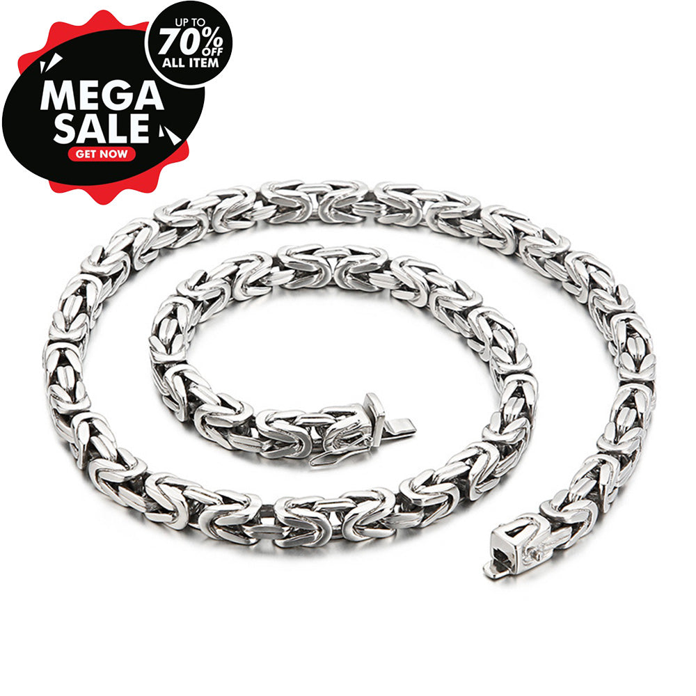 Fashion Choker Rapper Cuban Necklace Stainless Steel Men's Jewelry 24 inchs long - CIVIBUY