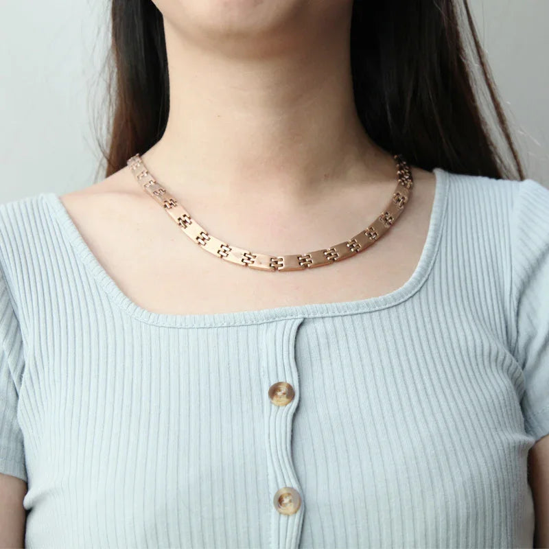 Germanium Necklace Blood Circulation Pain Relif Jewelry Gold Necklace SC-G11 - CIVIBUY