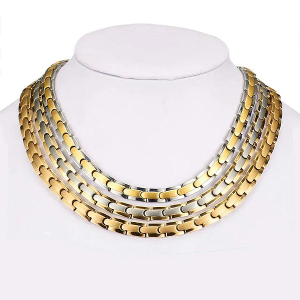 Germanium Necklace Blood Circulation Pain Relif Chain Jewelry Gold Necklace SC-G9