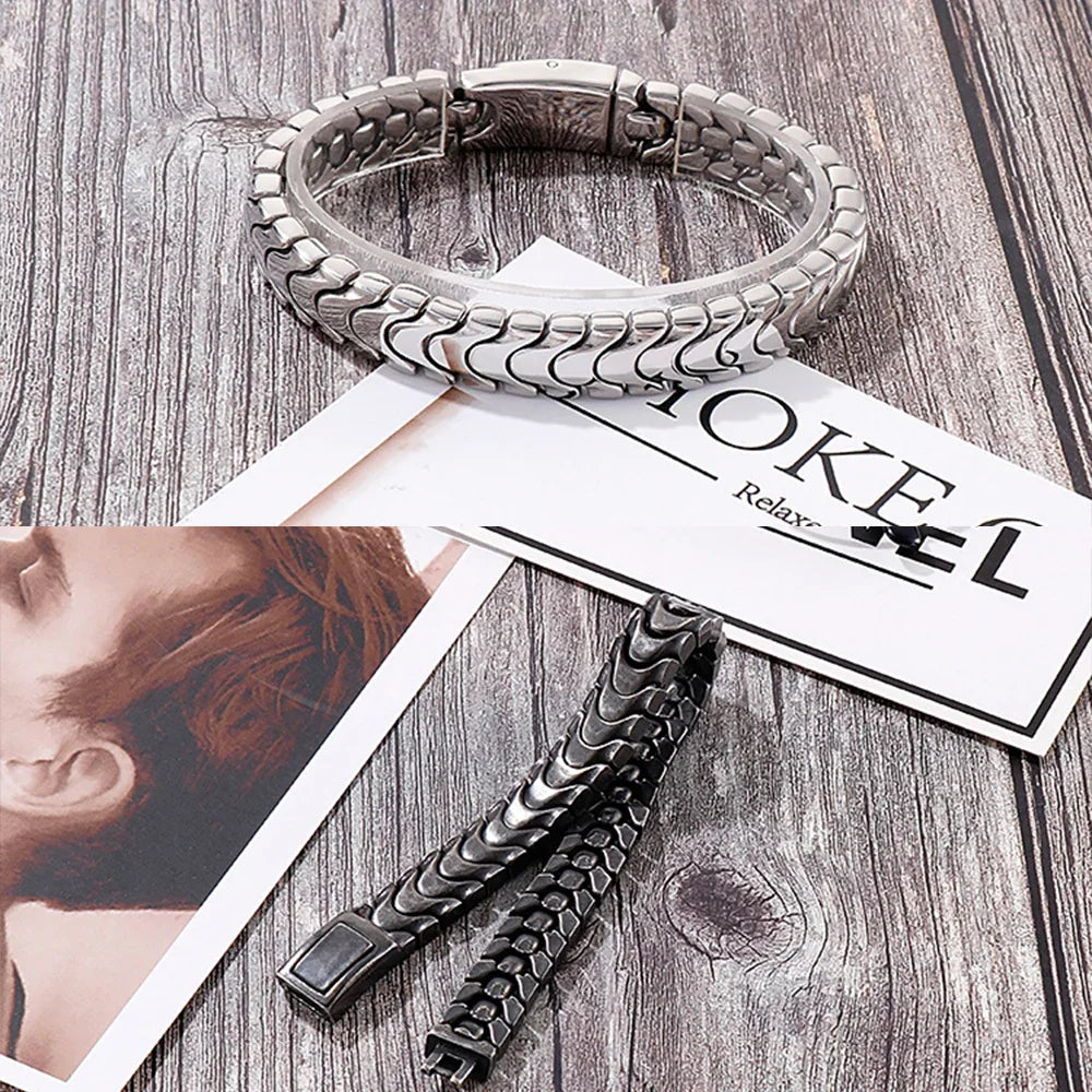 Heavy Biker Bracelet Men's Stainless Motorcycle Chain Bracelet - CIVIBUY