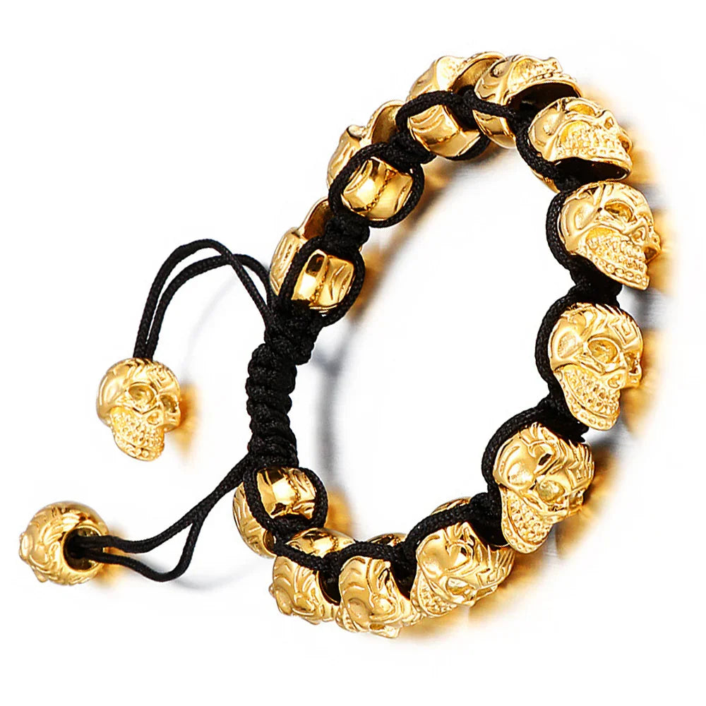 Unisex Skull Linked Chain Bracelet - Perfect Skull Jewelry Gift for Men and Women - CIVIBUY