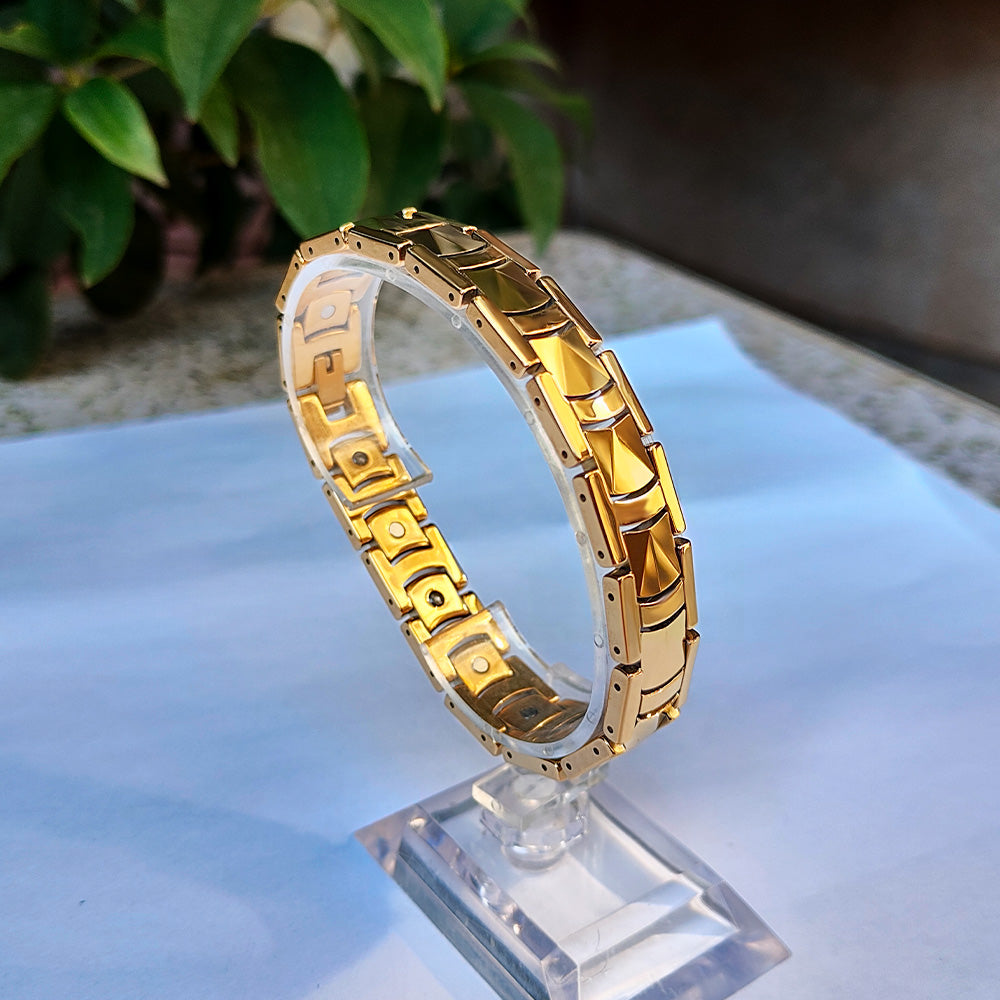 Magnetic bracelets for Pain Relief Men Tungsten Gold bracelet - CIVIBUY