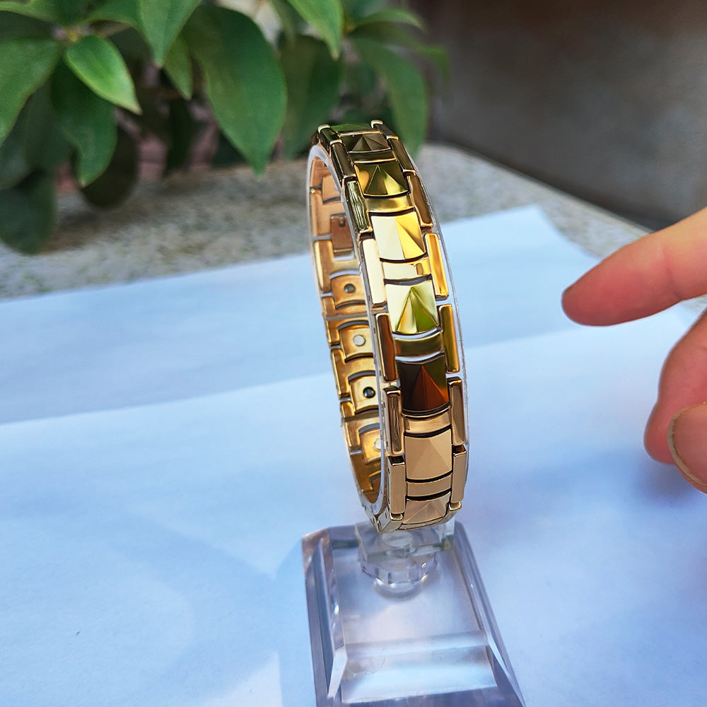 Magnetic bracelets for Pain Relief Men Tungsten Gold bracelet - CIVIBUY