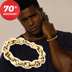 Classic Stainless Steel Chain Link Bracelet baroque carving Bracelets Men's Bracelets - CIVIBUY