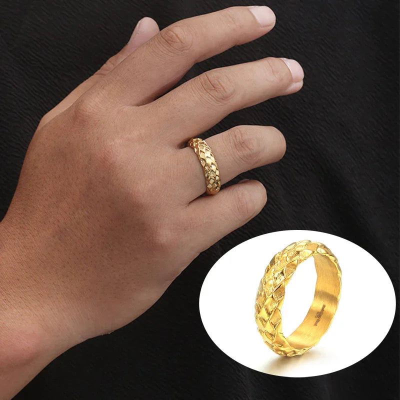 Dragon Signet Ring in Solid 18k Gold for men - CIVIBUY