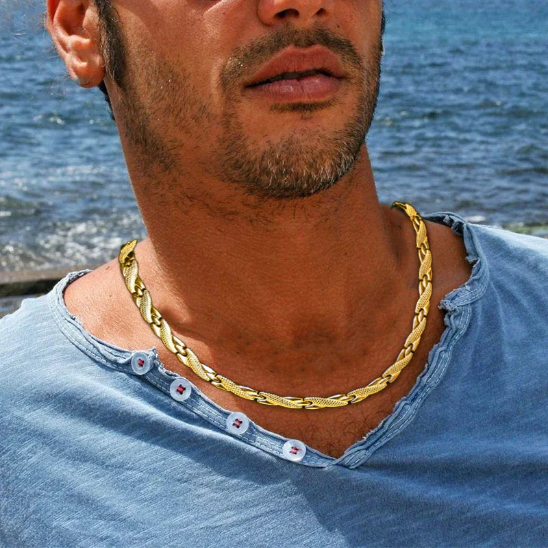 Men's Magnetic Therapy Necklaces Magnetic necklace Headaches HEL-X7 - CIVIBUY