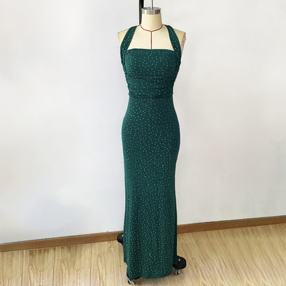 Elegant Green Evening Gowns High Slit Elegant Sparkly Wedding Guest dresses - CIVIBUY