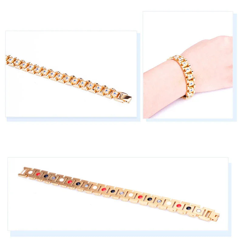 Zircon Magnetic Bracelet for Men Tungsten Arthritis Pain Relief Bracelet - CIVIBUY