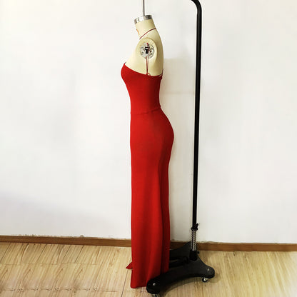 Prom Dress Elegant Red One Shoulder Evening Gowns High Slit Elegant Wedding Guest dresses - CIVIBUY