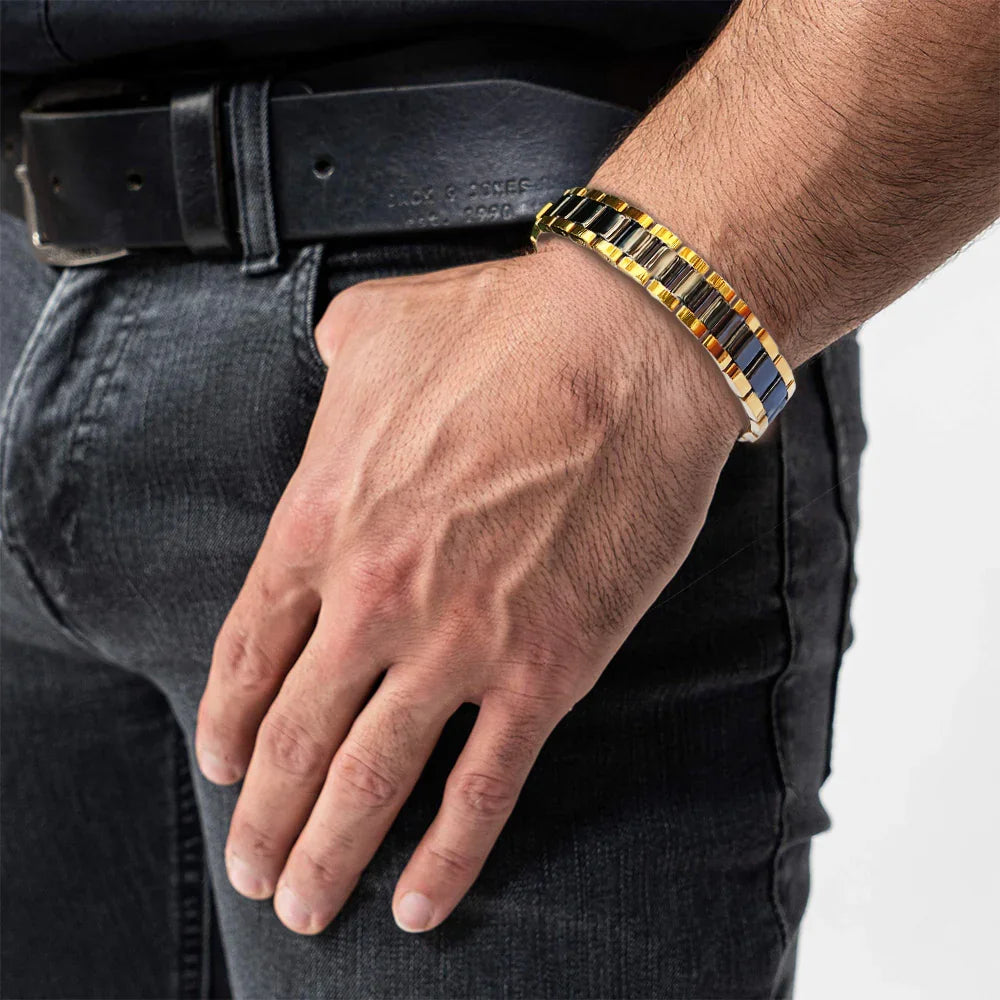 Magnetic bracelets for Pain Relief Men ceramics Black bracelet - CIVIBUY