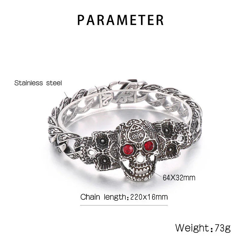 Skull braclet for men Deakside style Stainless Steel bracelet - CIVIBUY