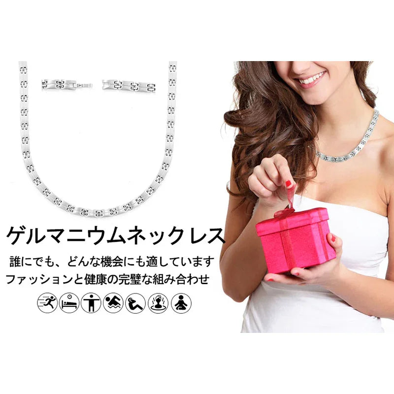 Germanium Necklace Blood Circulation Pain Relif Jewelry Gold Necklace SC-G11 - CIVIBUY