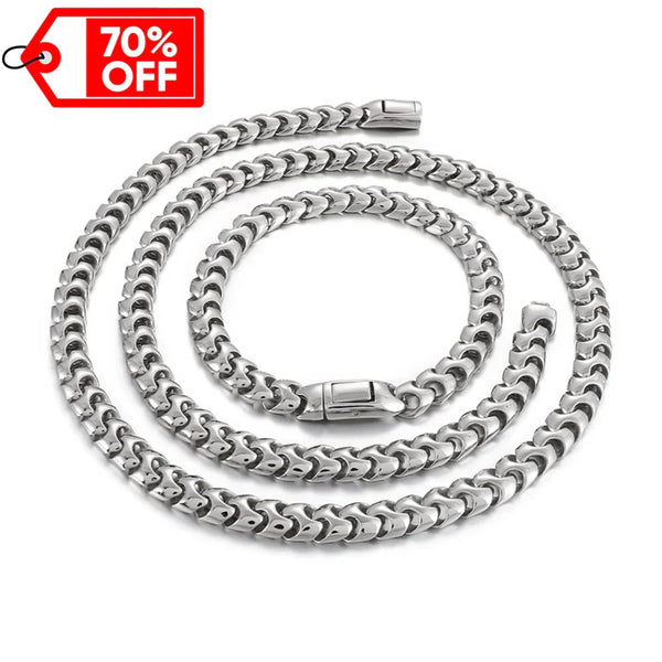 Fashion Choker Collar Tail Rock Rapper Cuban Necklace Stainless Steel Men's Jewelry 27"