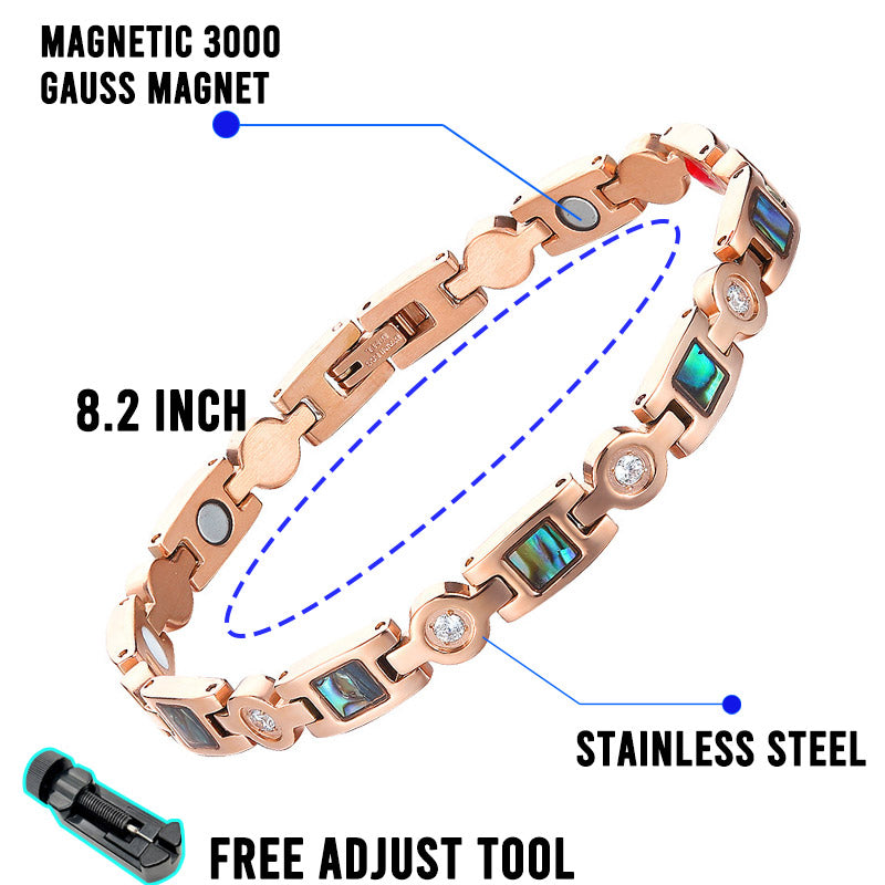 Sparkly Women Magnetic natural shell Bracelets for Arthritis pains - CIVIBUY