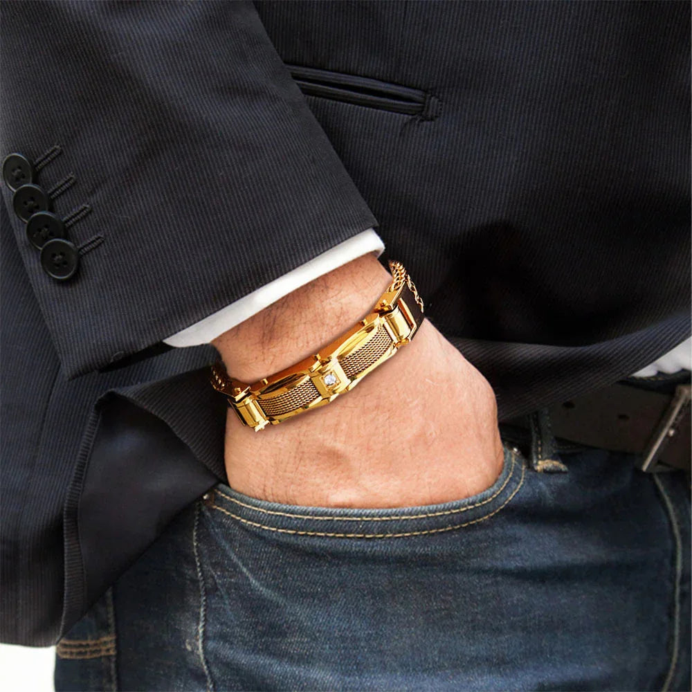 Heavy Biker Bracelet Men's Stainless Motorcycle Chain Bracelet - CIVIBUY