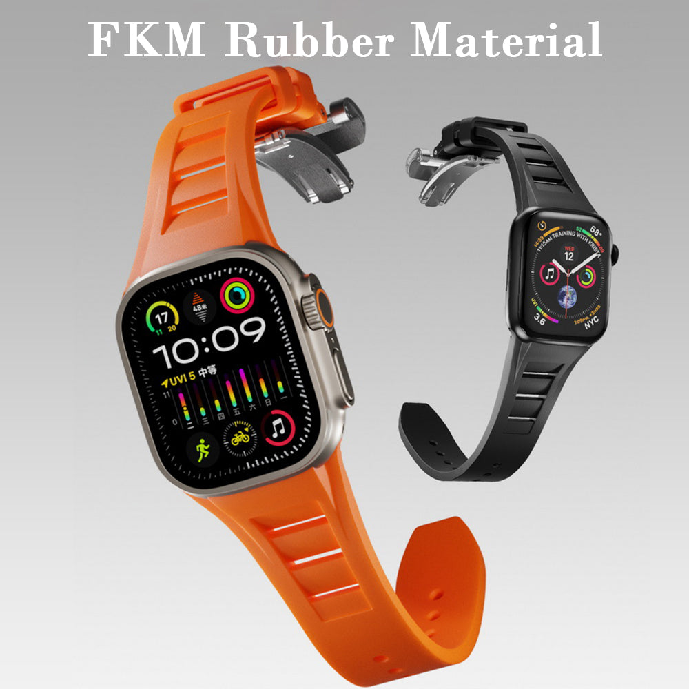 FKM Rubber Watch Bands (Not Silicone) Apple Watch SE Band Sport Band【49/45/44/42MM】 - CIVIBUY