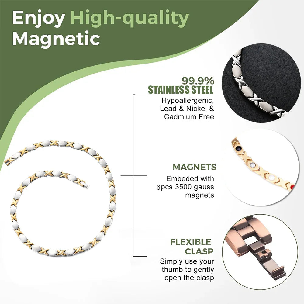 Gold Necklaces Men's Magnetic Therapy Necklaces Magnetic Necklace ,19.7 inchs FK-C9