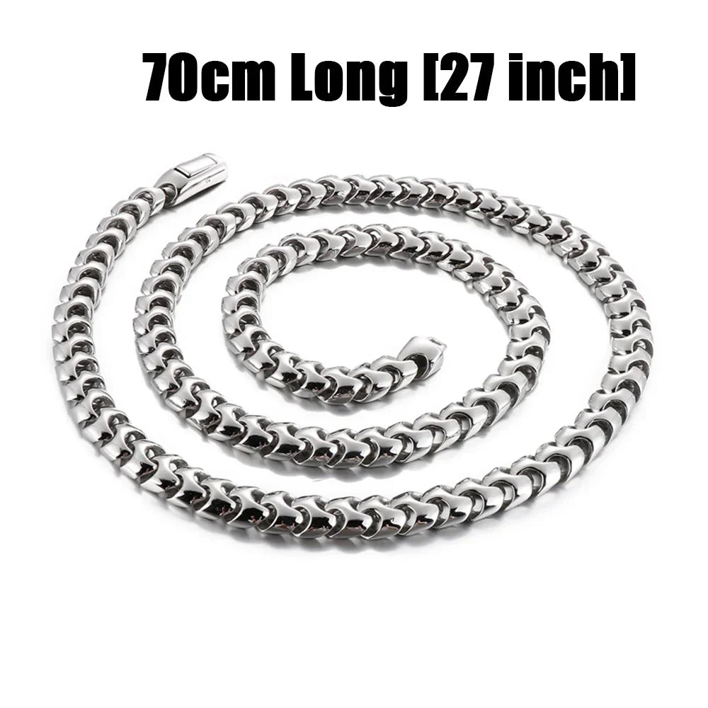 Fashion Choker Collar Tail Rock Rapper Cuban Necklace Stainless Steel Men's Jewelry 27" - CIVIBUY