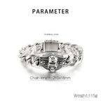 Skull Stainless Steel Viking Chain Heavy motor Wristband Men's Bracelets - CIVIBUY