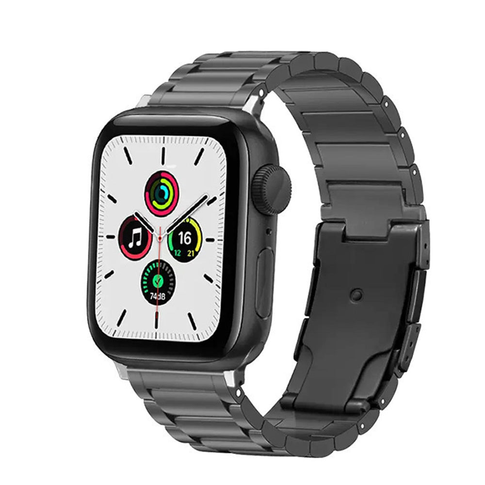 Titanium Metal Watchband Strap with Integrated Buckle for Apple iWatch 9