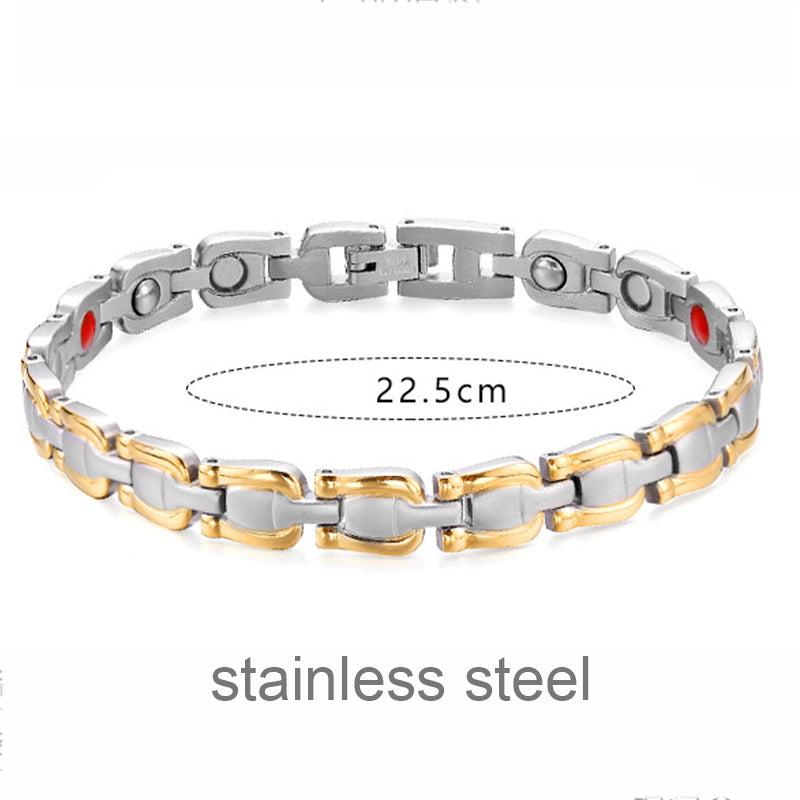 Silver Gold Tone Titanium Bracelet Magnetic Therapy Arthritis Chain Link