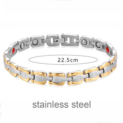 Silver Gold Tone Titanium Bracelet Magnetic Therapy Arthritis Chain Link