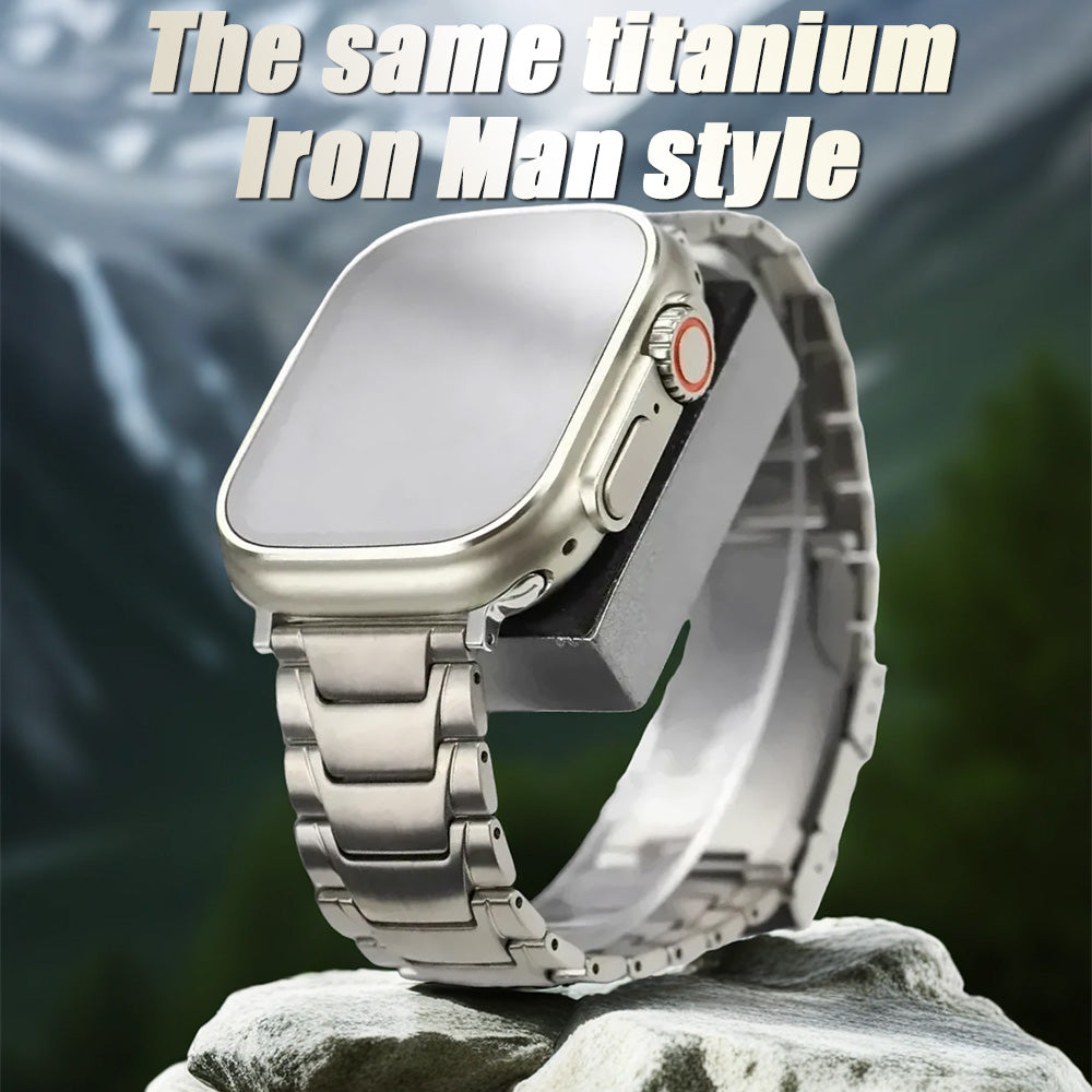 Titanium Apple Watch Ultra 2 Band Double Clasp