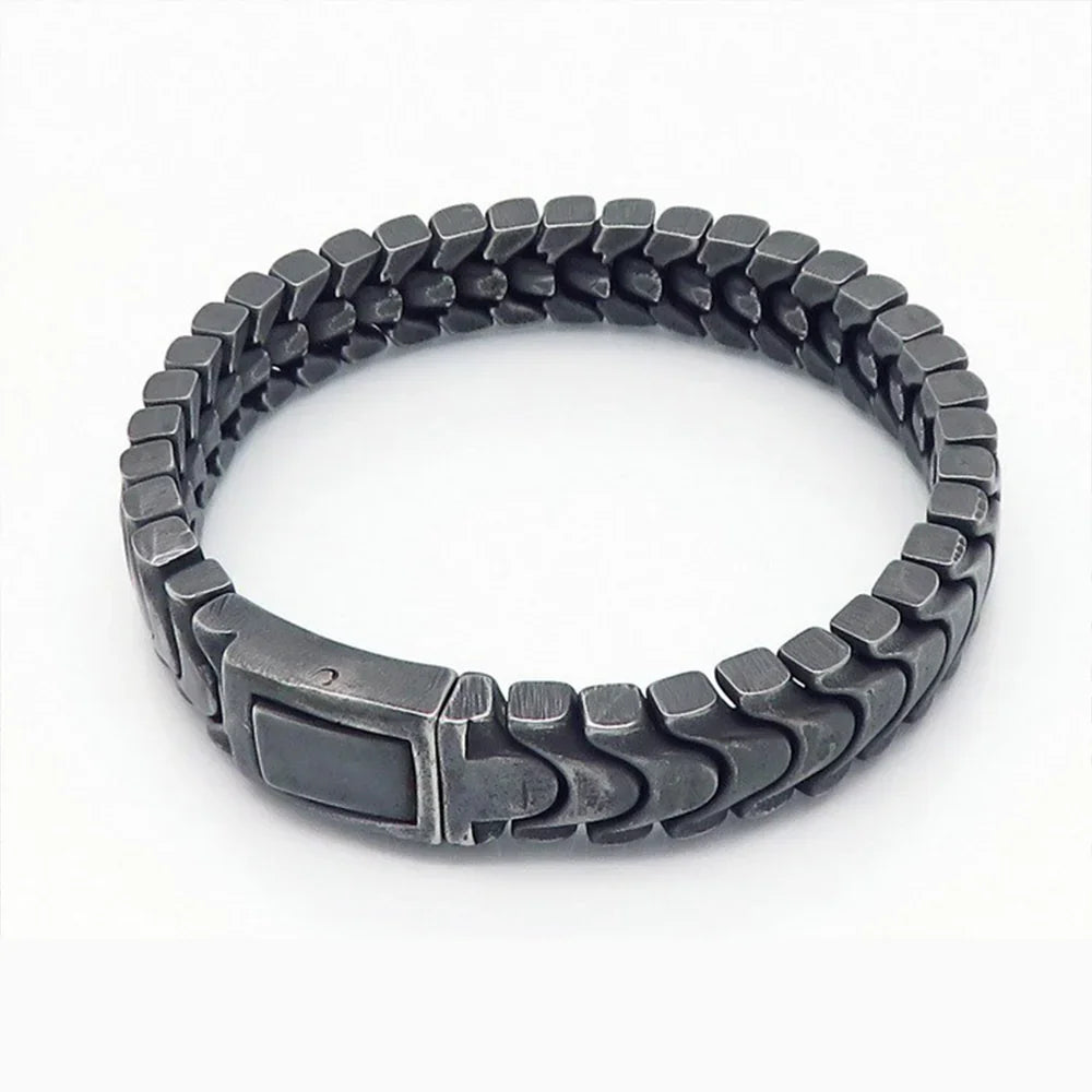 Heavy Biker Bracelet Men's Stainless Motorcycle Chain Bracelet - CIVIBUY
