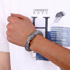 Eagle stainless steel heavy bracelet for men biker style bracelet - CIVIBUY