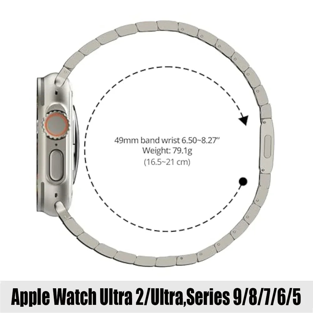 Luxury Band for Apple Watch Ultra2/Ultra, 100% Titanium Band for iWatch 49MM with Magnetic Buckle