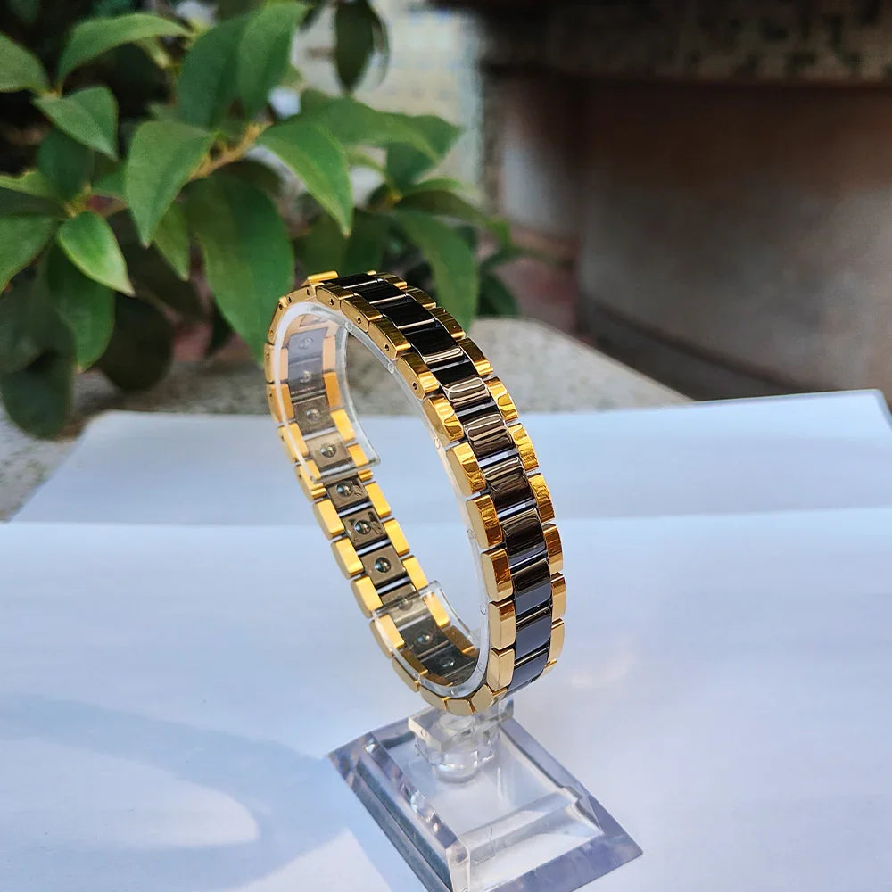 Magnetic bracelets for Pain Relief Men ceramics Black bracelet - CIVIBUY