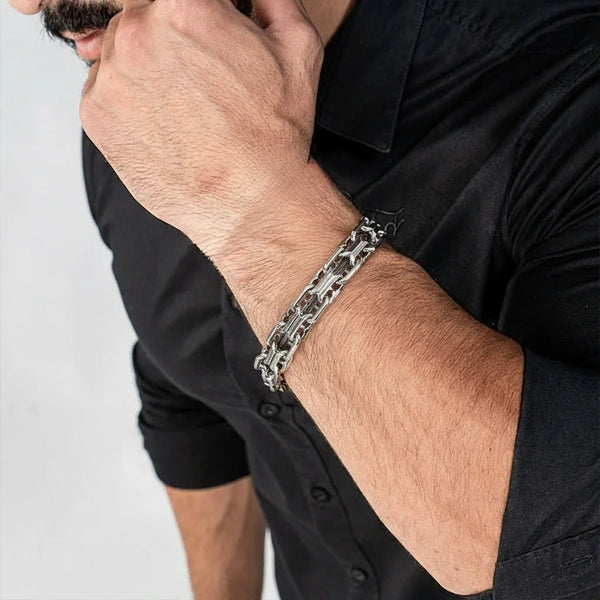 Gold Link Bracelet for Men – Durable Stainless Steel Chain, Modern Fashion Jewelry