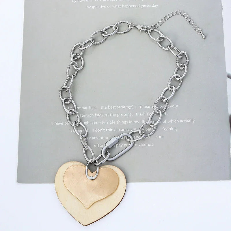 Dual heart gold silver necklace | Civibuy wholesale near New York