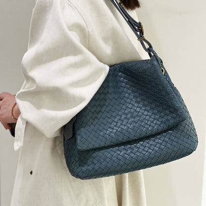 Woven Shoulder Bag In Blue Woven Nappa Bag,JKE-W8