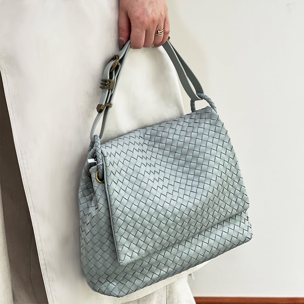 Woven Shoulder Bag In Blue Woven Nappa Bag,JKE-W8