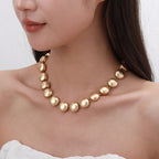 Chunky Big Gold Bead Choker Necklaces for Women Gifts Jewelry