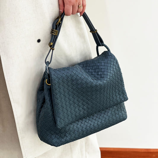 Woven Shoulder Bag In Blue Woven Nappa Bag,JKE-W8