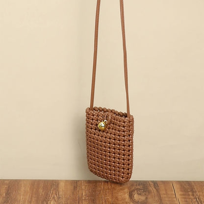 Handmade Woven Leather Small Phone Bag for Girls Stylish & Functional