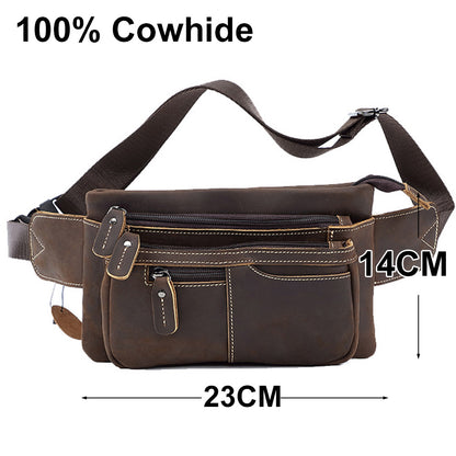 Leather Crossbody Fanny Bag Pouch For Men Daily Use Travel Fanny Bag Pouch