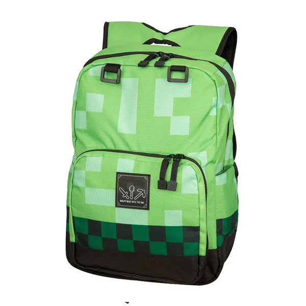 Zaino Pixel Gamer Verde per Bambini – Zaino Scuola Ispirato ai Videogiochi