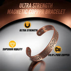 Viking Magnetic Copper Bracelet: Stamped Nordic Design