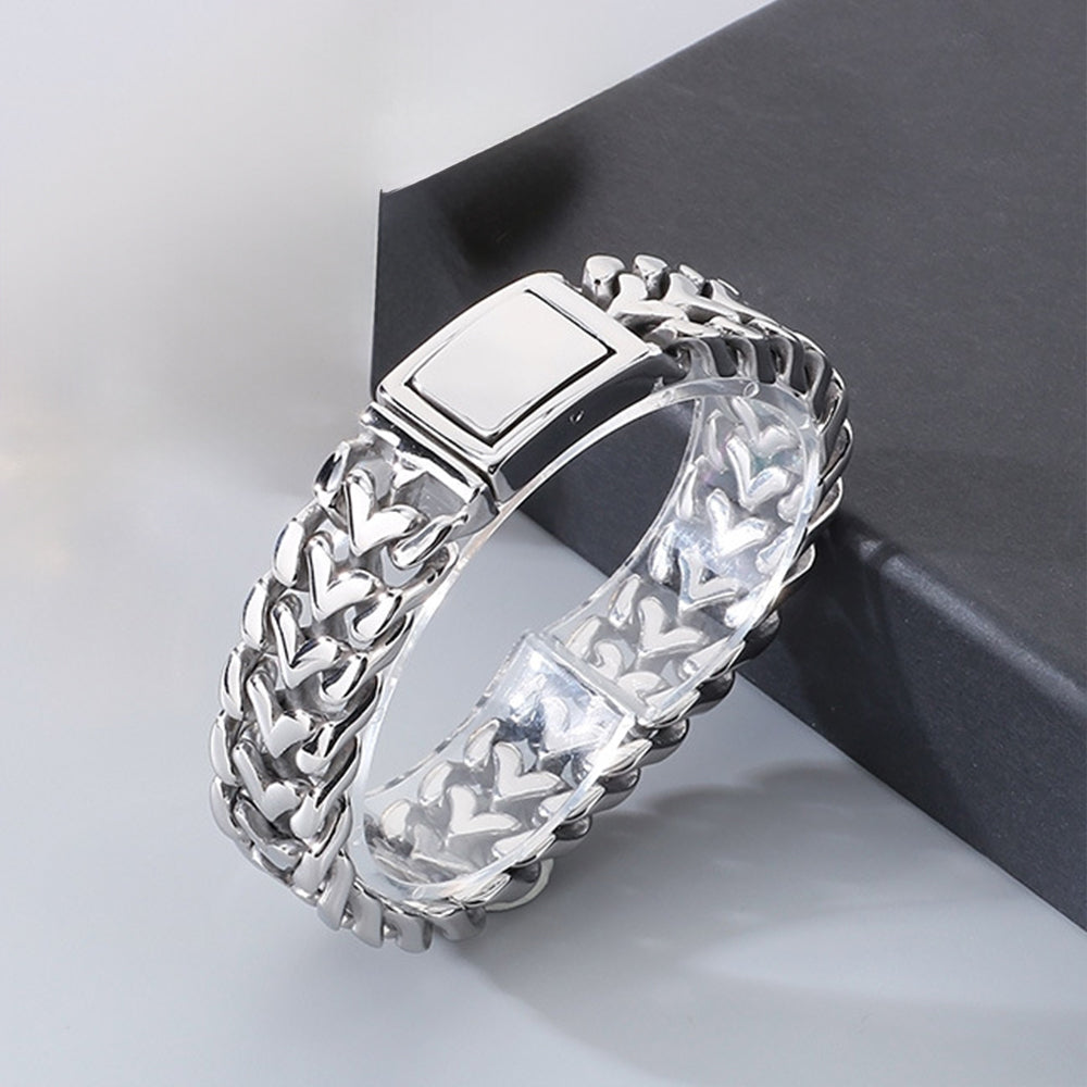 Brushed & Polished 316L Stainless Steel Wrist Band Boyfriend gift