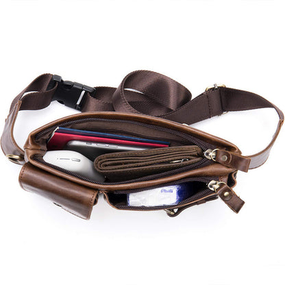 Cowhide Slim Waist Bag Belt Slim Cell Phone Purse Wallet Pouch